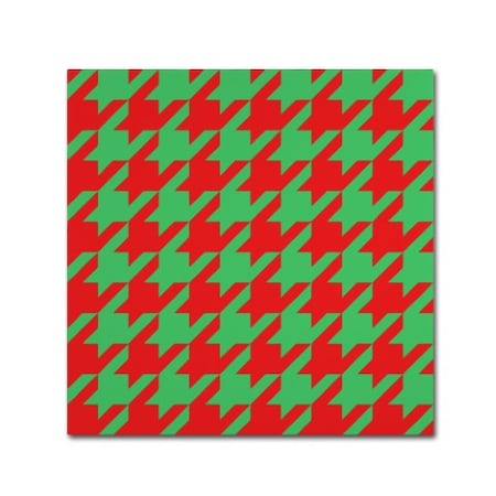 Color Bakery 'Xmas Houndstooth' Canvas Art,18x18